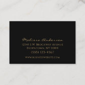 ラグジュアリー金ゴールドグラムグリッターホイルトリップエッジ 名刺 (裏面)