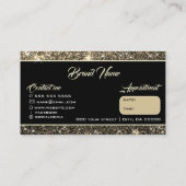 ラグジュアリー金ゴールドグリッターシメリースターズダークブラック 名刺 (裏面)