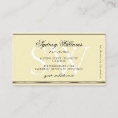 ラグジュアリー金ゴールドグリッタースターズモノグラムベージュゴールデン 名刺 (裏面)