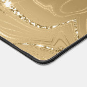 ラグジュアリー金ゴールドグリッタースノーフレークダイヤモンド デスクマット (コーナー)