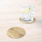 ラグジュアリー金ゴールドグリッタースノーフレークダイヤモンド ペーパーコースター (インサイチュ)