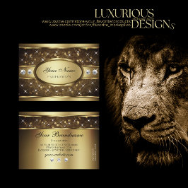 ラグジュアリー金ゴールドグリッタースパークルスターズダイヤモンエレガントズ 名刺