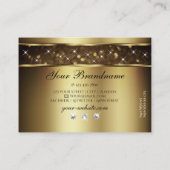 ラグジュアリー金ゴールドグリッタースパークルスターズダイヤモンエレガントズ 名刺 (裏面)