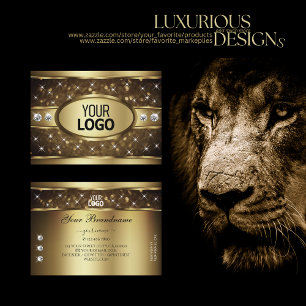 ラグジュアリー金ゴールドグリッタースパークルスターズダイヤモンドロゴ 名刺