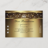 ラグジュアリー金ゴールドグリッタースパークルスターズダイヤモンドロゴ 名刺 (裏面)