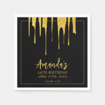 ラグジュアリー金ゴールドグリッタードリップススイーツ16誕生日