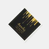 ラグジュアリー金ゴールドグリッタードリップススイーツ16誕生日 スタンダードカクテルナプキン (角)