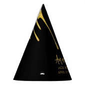 ラグジュアリー金ゴールドグリッタードリップススイーツ16誕生日 パーティーハット (左)