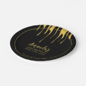 ラグジュアリー金ゴールドグリッタードリップススイーツ16誕生日 ペーパープレート (アングル)