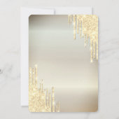 ラグジュアリー金ゴールドグリッタードリップスバルーンキンセアニラ 招待状 (裏面)