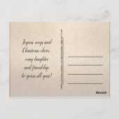 ラグジュアリー金ゴールドグリッターバウブルクリスマス招待状 ポストカード (裏面)