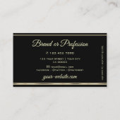 ラグジュアリー金ゴールドグリッターブラックゴールデン縁どエレガントン 名刺 (裏面)