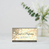 ラグジュアリー金ゴールドグリッターブラックゴールデン縁どエレガントン 名刺 (スタンド正面)