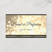 ラグジュアリー金ゴールドグリッターブラックゴールデン縁どエレガントン 名刺 (正面)