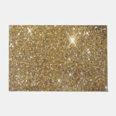 ラグジュアリー金ゴールドグリッタープリント ドアマット (正面)