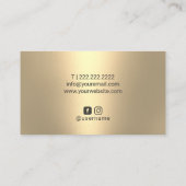 ラグジュアリー金ゴールドグリッターモダン美しいサロン 名刺 (裏面)