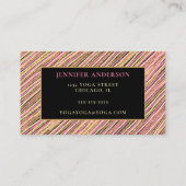 ラグジュアリー金ゴールドグリッターモノグラムストライプズ 名刺 (裏面)