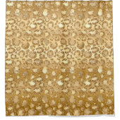 ラグジュアリー金ゴールドグリッターワイルドライフサファリシャワーカーテン シャワーカーテン (正面)