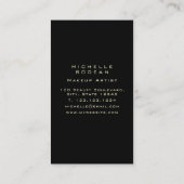 ラグジュアリー金ゴールドグリッター美容師ツールブラック 名刺 (裏面)