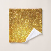 ラグジュアリー金ゴールドグリッター バスタオルセット (ウォッシュタオル)