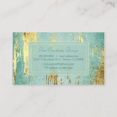 ラグジュアリー金ゴールドグレームフレームオンアクアブルー 名刺 (裏面)