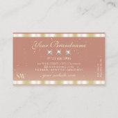 ラグジュアリー金ゴールドコーラルきらめくダイアモンズモノグラム 名刺 (裏面)