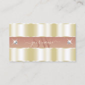 ラグジュアリー金ゴールドコーラルきらめくダイアモンズモノグラム 名刺 (正面)