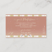 ラグジュアリー金ゴールドコーラルきらめくダイヤモンドイニシャル 名刺 (裏面)