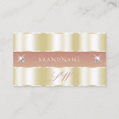 ラグジュアリー金ゴールドコーラルきらめくダイヤモンドイニシャル 名刺 (正面)