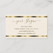 ラグジュアリー金ゴールドシグネチャーハンドレタリングフォントシック 名刺 (裏面)