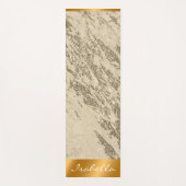 ラグジュアリー金ゴールドシャンパングリッターマーブル ヨガマット (正面)