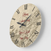 ラグジュアリー金ゴールドシャンパングリッターマーブル ラージ壁時計 (傾斜)