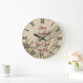 ラグジュアリー金ゴールドシャンパングリッターマーブル ラージ壁時計 (ホーム)