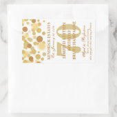 ラグジュアリー金ゴールドシャンパンバブル誕生日ラベル750ml 長方形シール (バッグ)