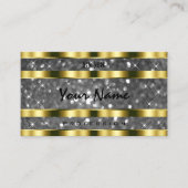 ラグジュアリー金ゴールドシルバーグリッタースターズノーブル絶品 名刺 (正面)