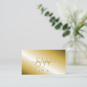 ラグジュアリー金ゴールドシルバーダきらめくンズモノグラム 名刺 (スタンド正面)