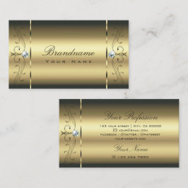 ラグジュアリー金ゴールドスクワイグドジュエルグラマリーゴールデン 名刺