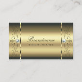 ラグジュアリー金ゴールドスクワイグドジュエルグラマリーゴールデン 名刺 (正面)