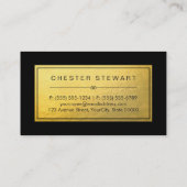 ラグジュアリー金ゴールドストライプブラックカスタムズ – ファッショナブル 名刺 (裏面)