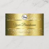 ラグジュアリー金ゴールドスパークリーグリッタースターイニシャルロゴ 名刺 (正面)