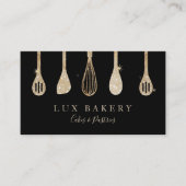 ラグジュアリー金ゴールドスパークルゴールデンベーカーの道具 名刺 (正面)