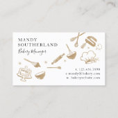 ラグジュアリー金ゴールドスパークルベーカーズスタンドミキサー 名刺 (裏面)