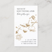 ラグジュアリー金ゴールドスパークルベーカーズフローラウィスク 名刺 (裏面)