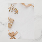 ラグジュアリー金ゴールドタイポグラフィクリスマスパーティー 箔招待状 (裏面)