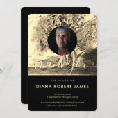 ラグジュアリー金ゴールドツリーズランドスケープフォト悔やみや弔慰 サンキューカード (正面/裏面)