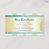 ラグジュアリー金ゴールドティール（緑がかった色）グリッタールミナンススターズエクパリー 名刺 (裏面)