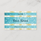 ラグジュアリー金ゴールドティール（緑がかった色）グリッタールミナンススターズエクパリー 名刺 (正面)