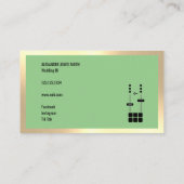 ラグジュアリー金ゴールドトーン&グリーンDJ 名刺 (裏面)