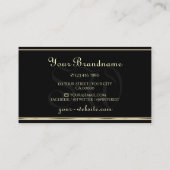 ラグジュアリー金ゴールドパープルグリッターイニシャルブラックゴールデン 名刺 (裏面)