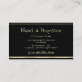 ラグジュアリー金ゴールドパープルグリッタースターズブラックアンドゴールデン 名刺 (裏面)